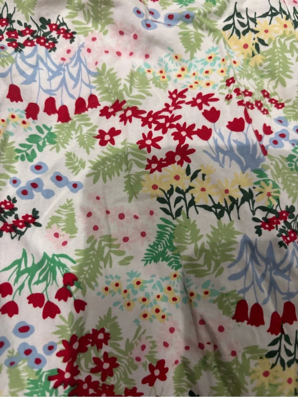 Hanna Andersson White Floral dress with Red & Green Accents